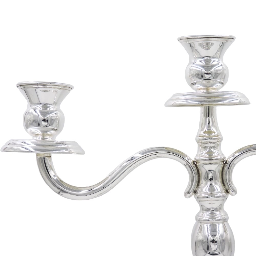 Solid Silver Three Armed Candelabra English Style