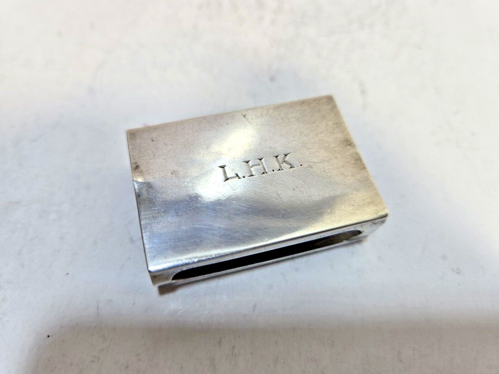 WEBSTER STERLING SILVER MATCHBOX MATCH BOX SAFE HOLDER CASE 6802/3
