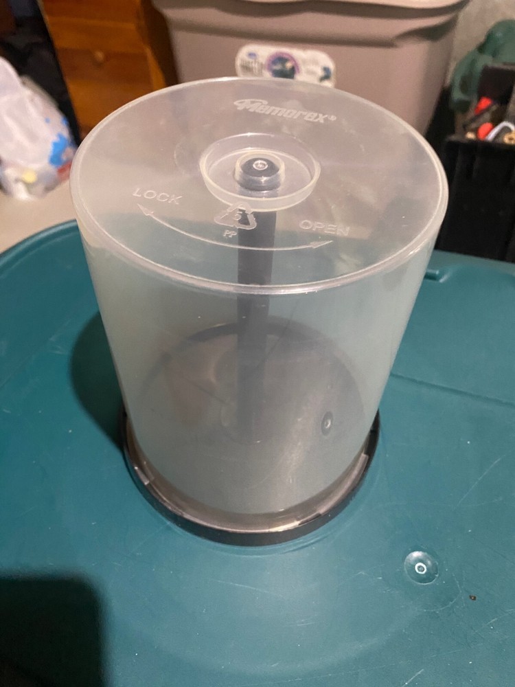 2 cakebox CD/DVD plastic storage containers w/ spindles - 50-count; 100-count