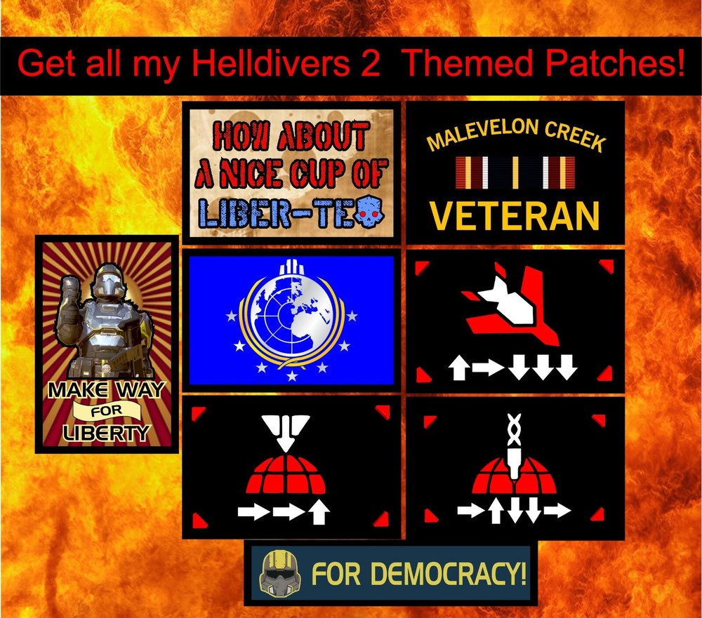 1x4 For Democracy! Helldivers Themed Morale Patch