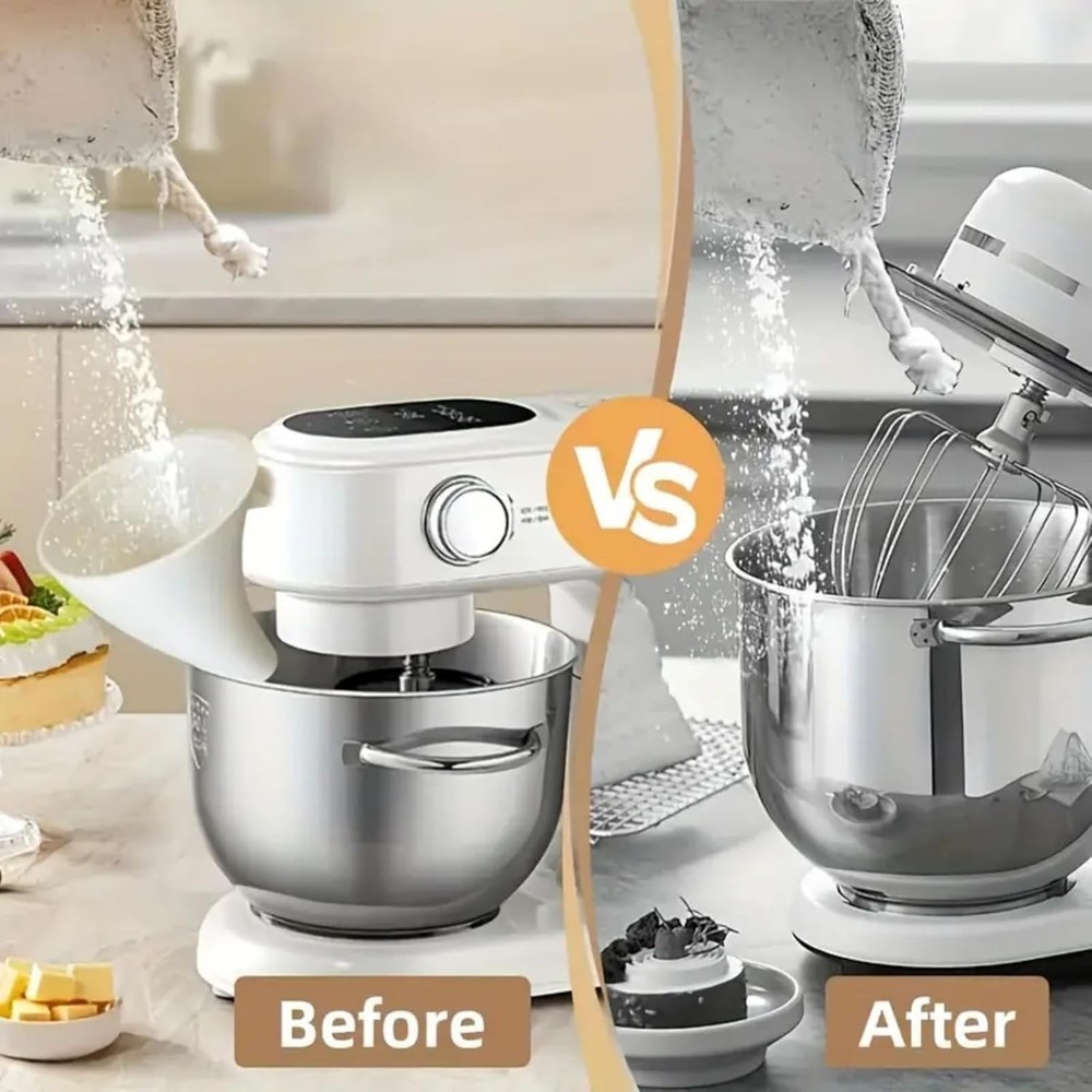Flour Funnel for Kitchen Aid Mixer (White)