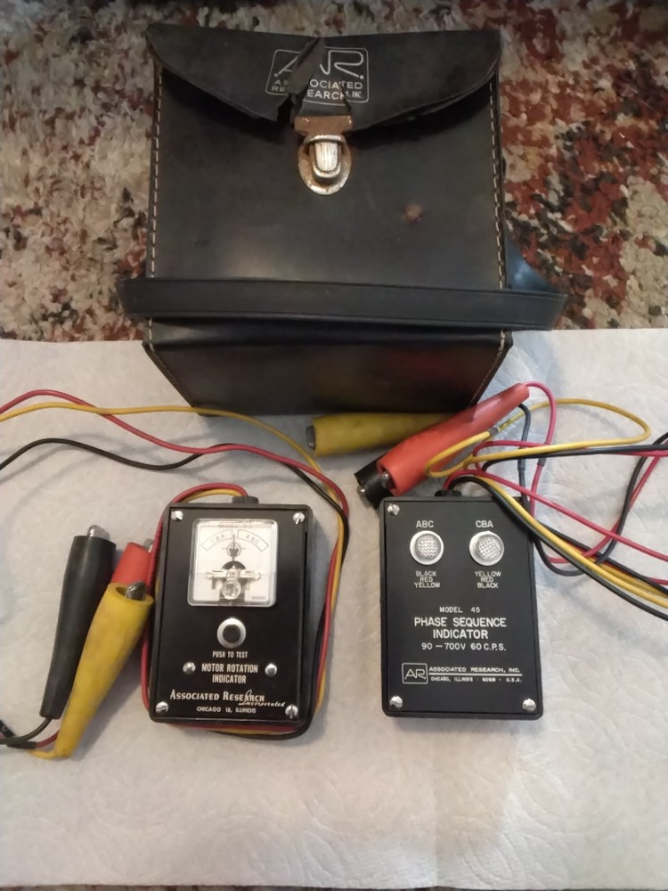 Vtg Electronics Associated Research Motor rotation Phase Sequence Indicator Set!