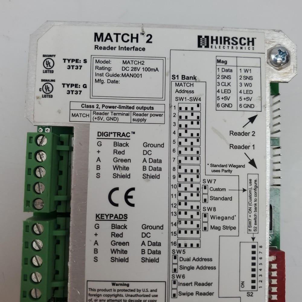 Hirsch Match 2 Reader Interface S-3T37 Match2