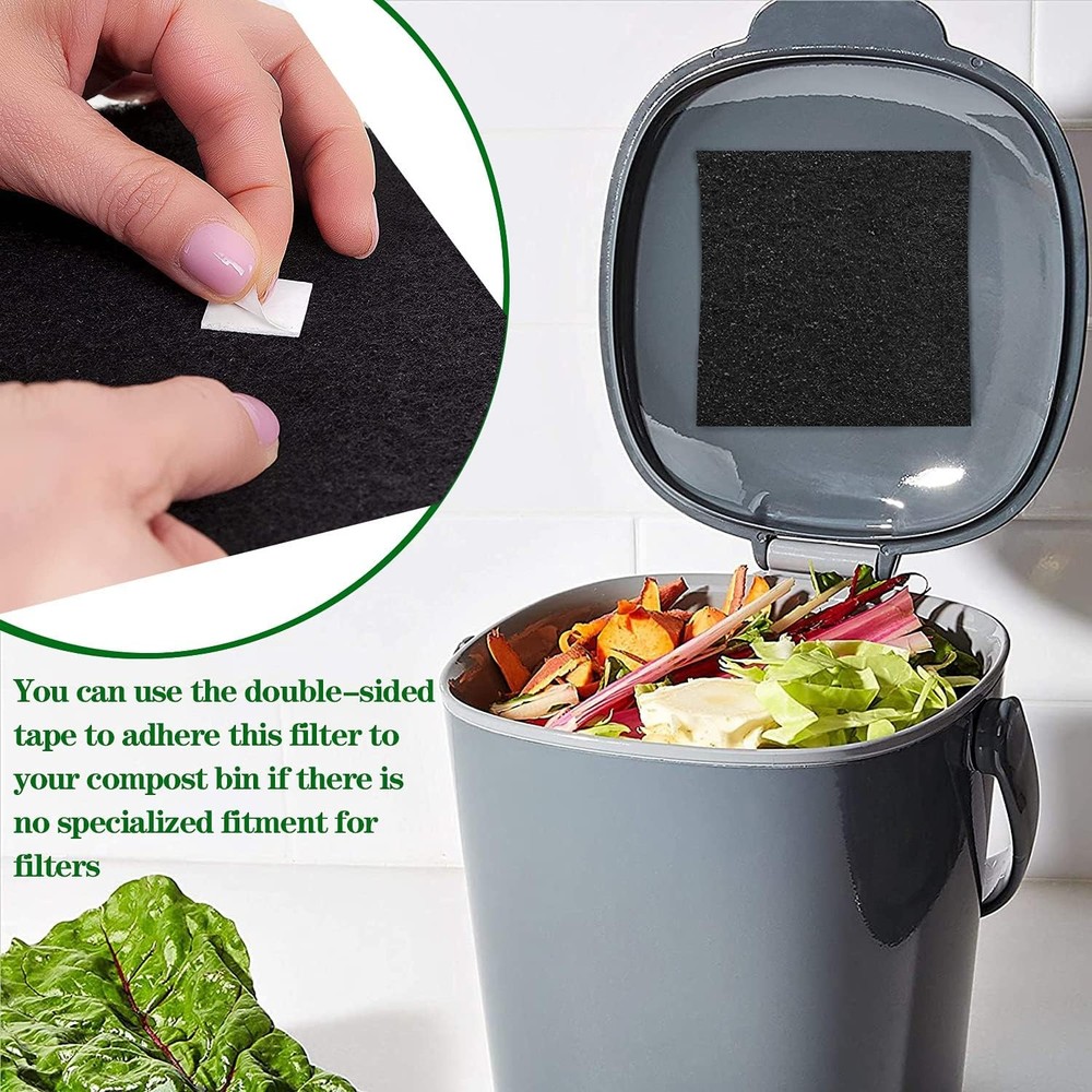 Compost Bin Activated Carbon Filter Sheets 10 Pack 5in