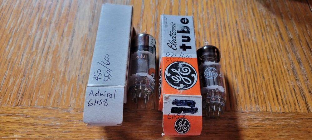 (2) Admiral/GE 6HS8 Vacuum Tubes Tested