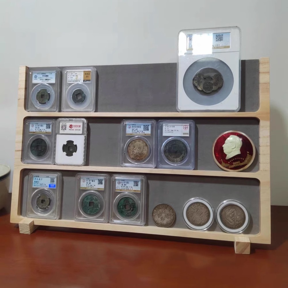 Wooden Storage Display Stand Case Box for PCGS NGC Graded Coin Slab Holder