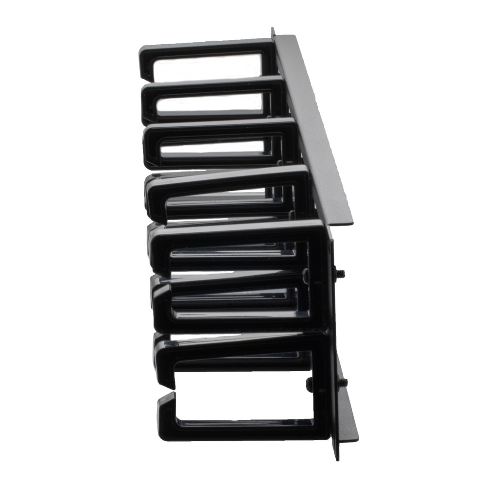 NavePoint 2U Horizontal Cable Management Panel with 5 Plastic Cable Rings,