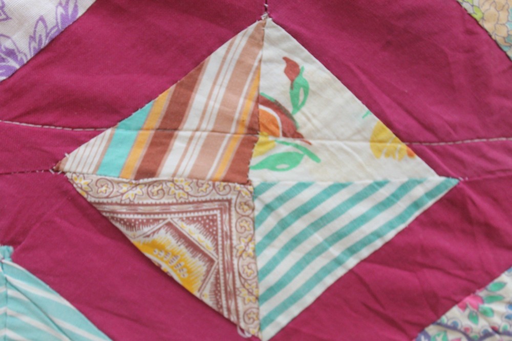 Antique Crazy Abstract Heirloom Patchwork Quilt