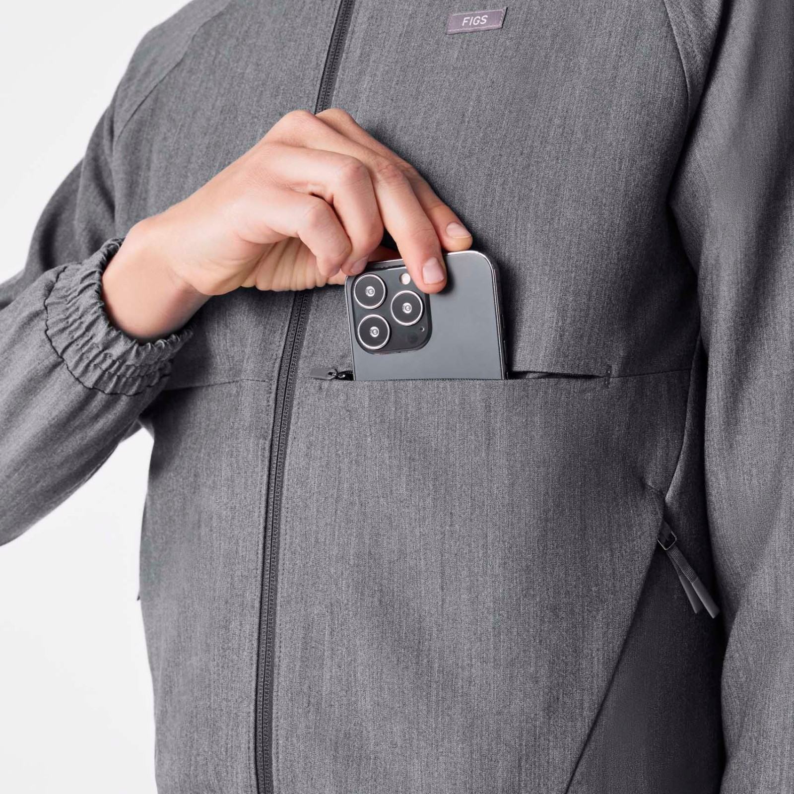 FIGS Womans Sydney Scrub Jacket Graphite --Select Size--