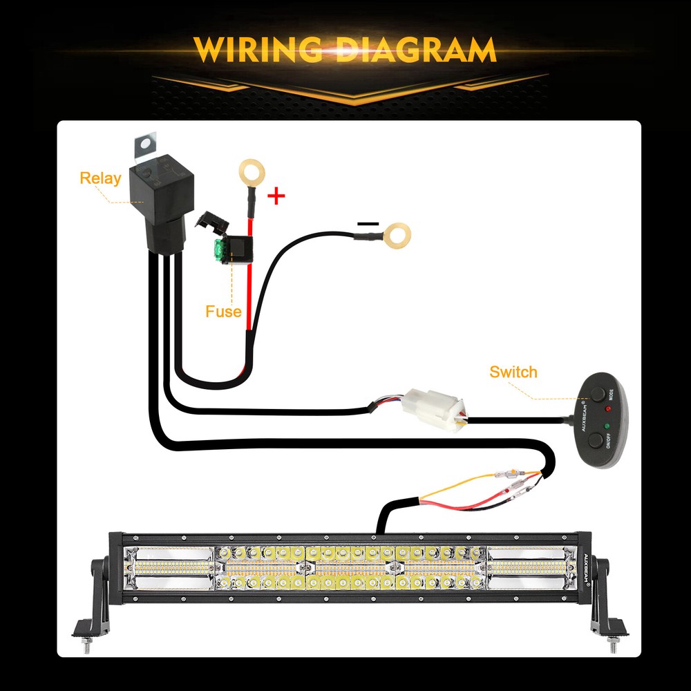 AUXBEAM 22"inch Led Work Light Bar Strobe with Memory Function Driving Lamp 20"