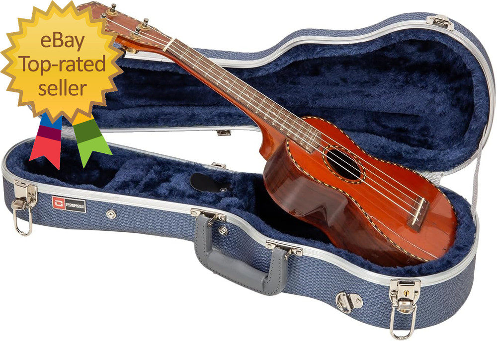 , 0-String Soprano Ukulele, Super Lightweight ABS Molded Hard Case in Blue, (CRA