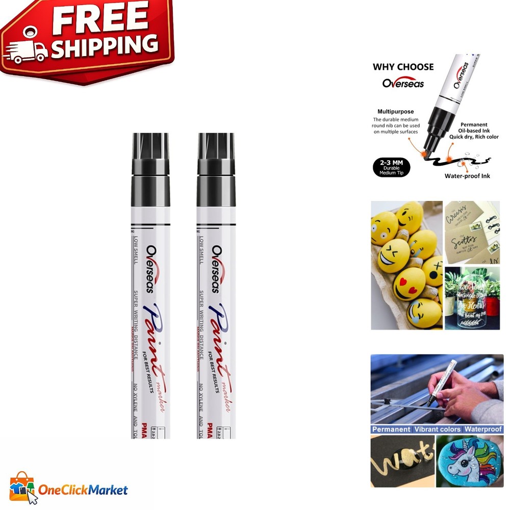 Quality Permanent Black Paint Pens - Quick Drying for Multiple Surfaces