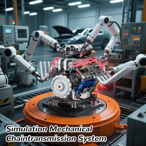 Mini V8 Engine Kit that Runs Building Set Technic Model with Motor, style 2