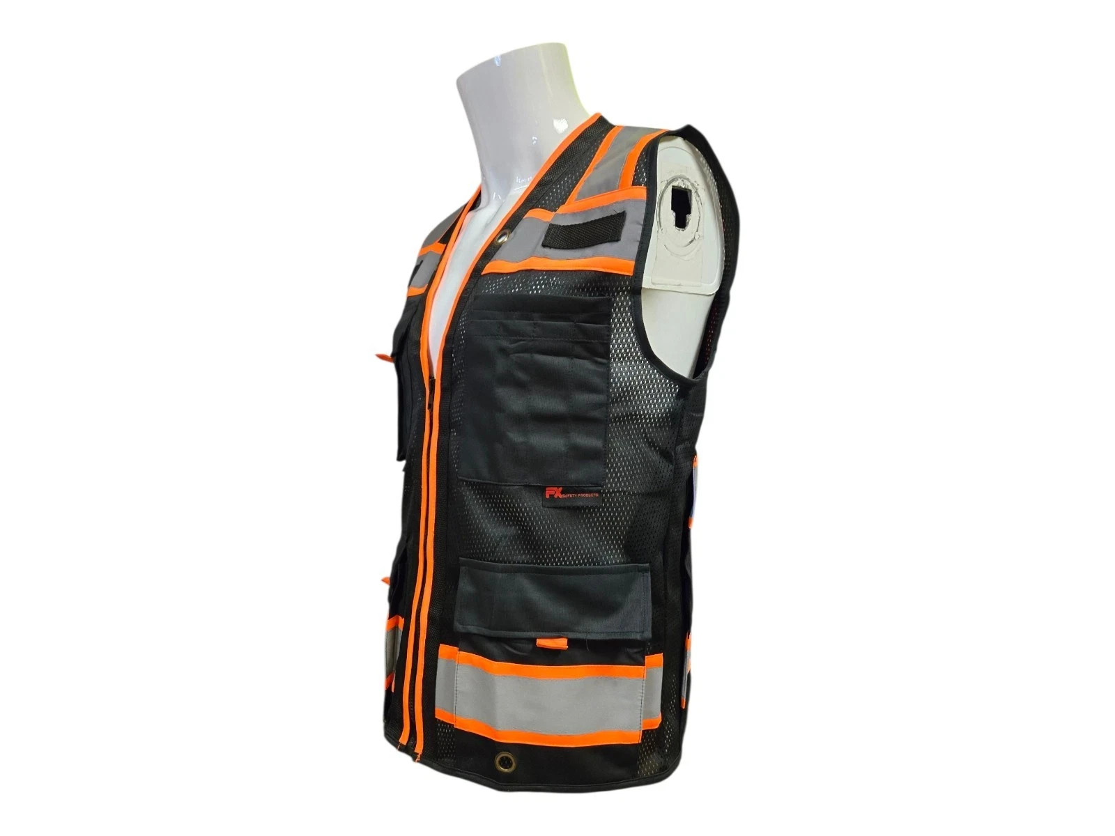 Black Hi-Vis Safety Vest with Plan/Tablet Pocket, New, Free Shipping