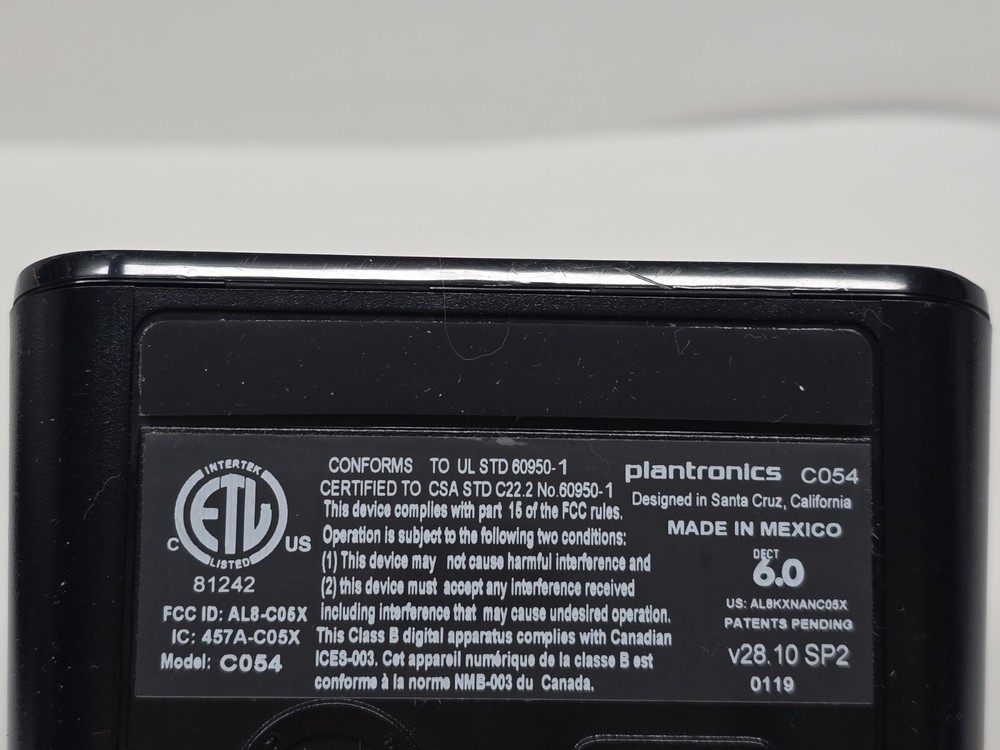 Plantronics Vintage C054 Charging Base Station Dect 6.0 System With Headset.