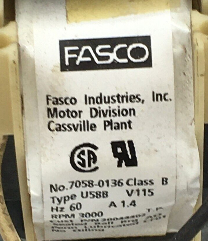 FASCO 7058-0136 Draft Inducer Blower Motor Assembly 20044402 used #MD634