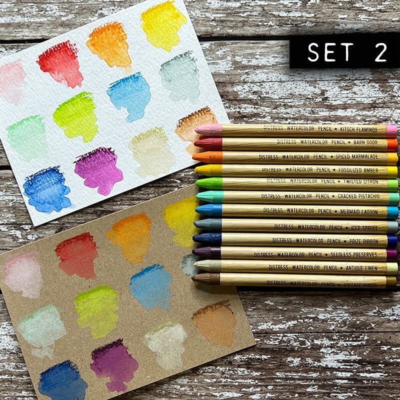 Tim Holtz Distress Watercolor Pencils Set 1, 2 and 3-36 Woodless Watercolor