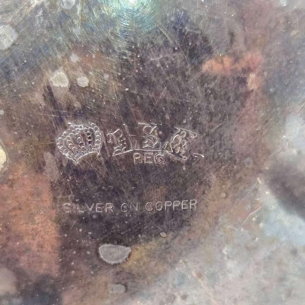 B.S. Co. Silver Plate on Copper Vintage Footed Teapot Coffee - Hinged Lid VTG