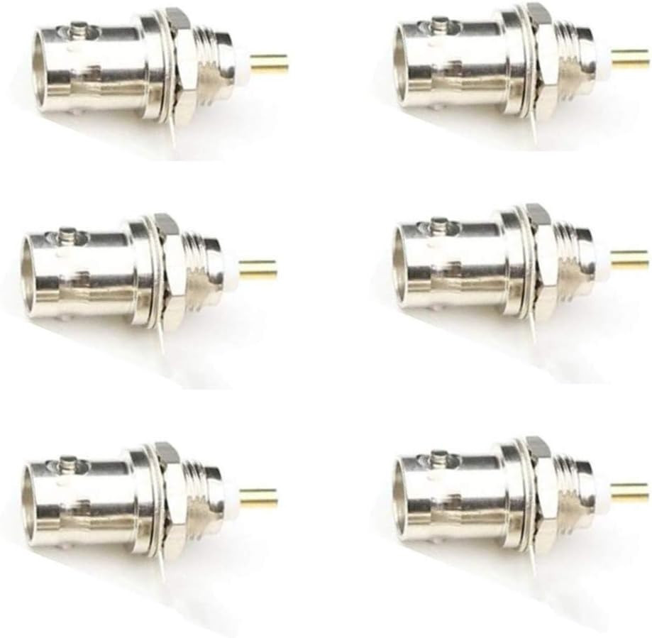 BNC Chassis Panel Mount Socket Female Jack Solder Type Connectors Adapter 6-Pack