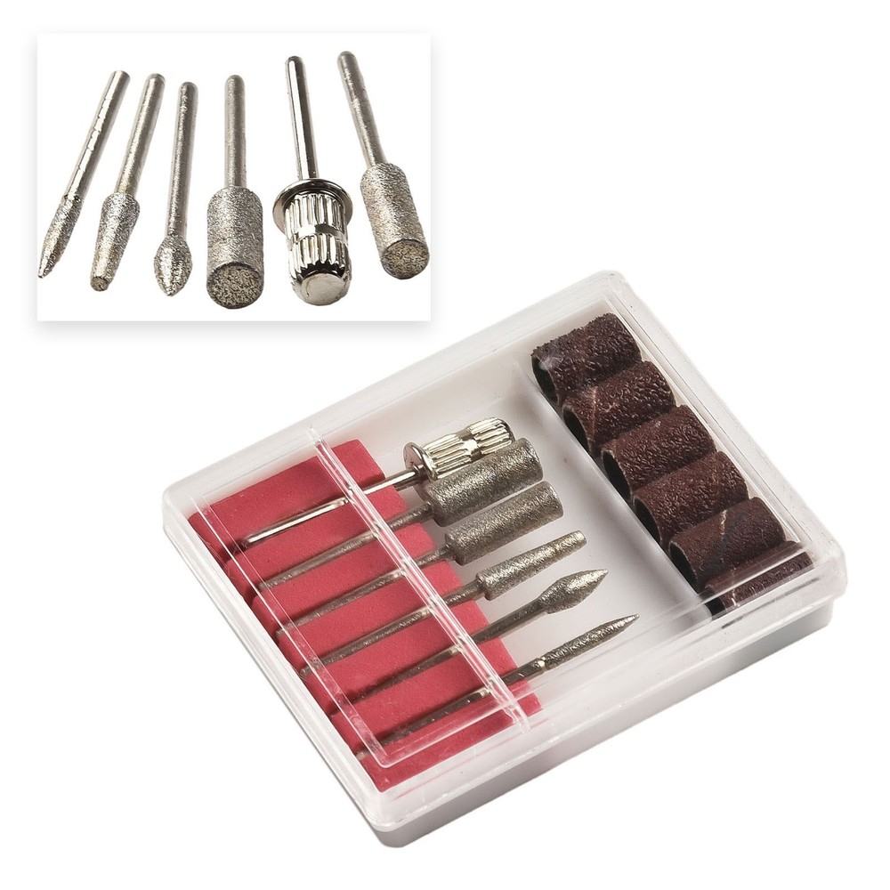 12pcs Electric Nail Drill Bits File Tool Manicure Machine Grind Head Tools Pack
