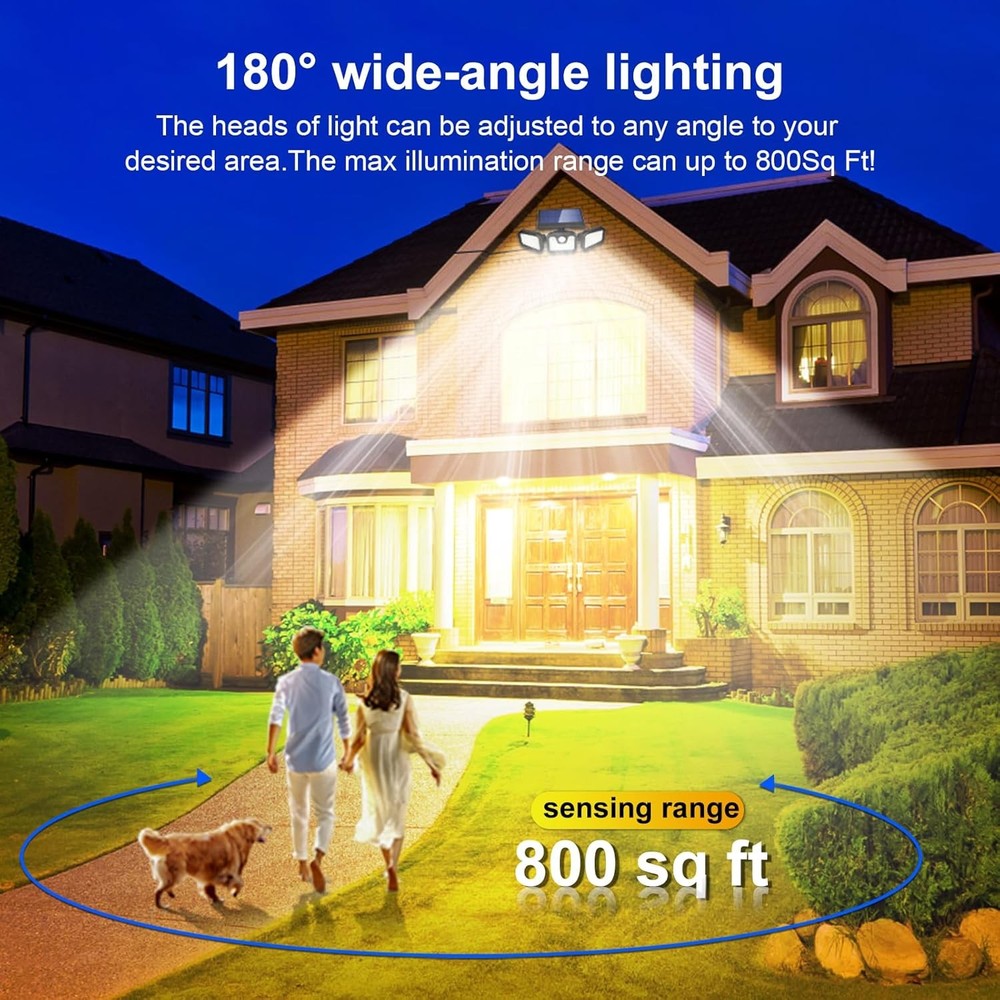 4 Pack LED Motion Sensor Solar Lights Outdoor IP65 Waterproof Security Lamp