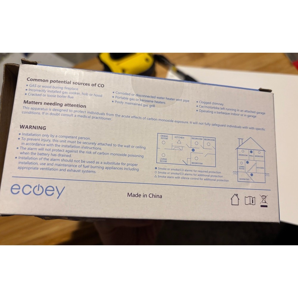 ecoey carbon monoxide alarms 4 pack