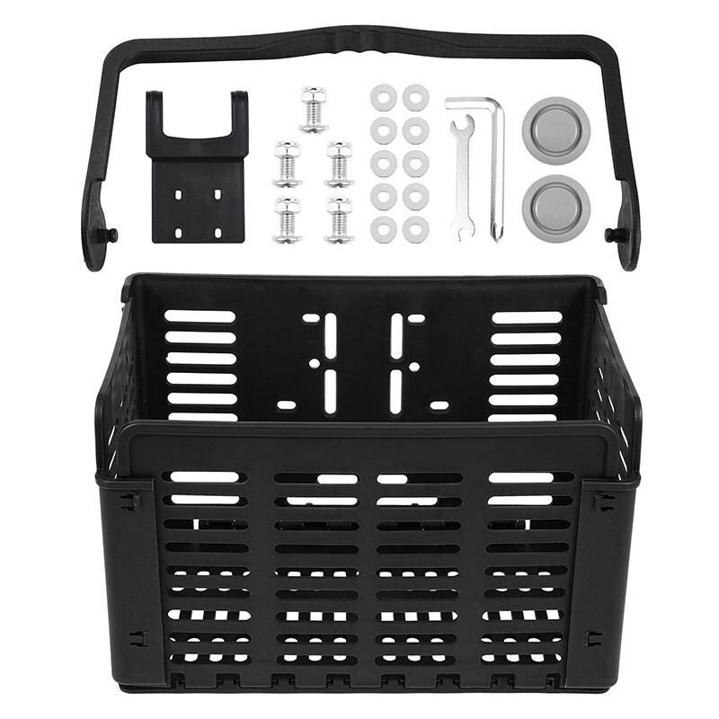 Foldable Bike Front Rear Basket Bicycle Handlebar Rack Pack Carrier Basket Black