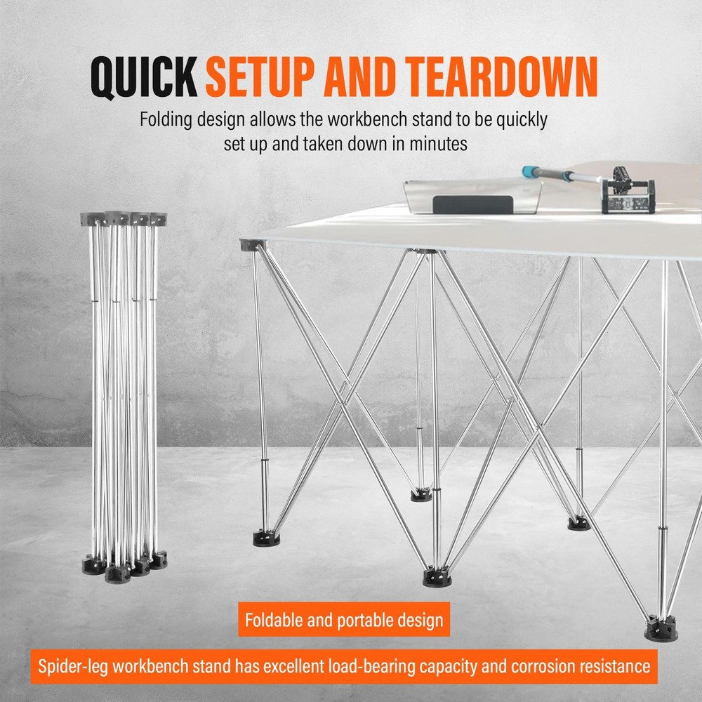 44*23in Portable Work Station with Storage Bag, Foldable Work Bench Table Silver