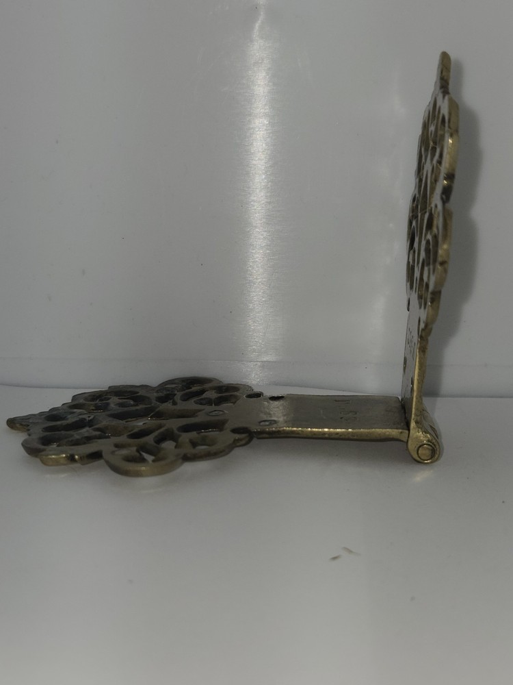 Antique Hinges Ornate Cast Solid Brass Large 6-1/2"