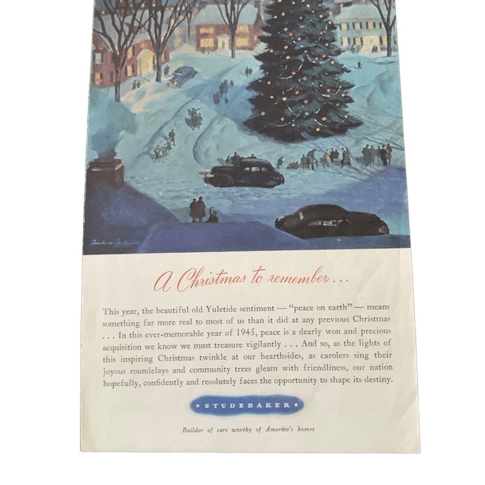 Vintage 1945 Studebaker A Christmas to Remember Ad Advertisement