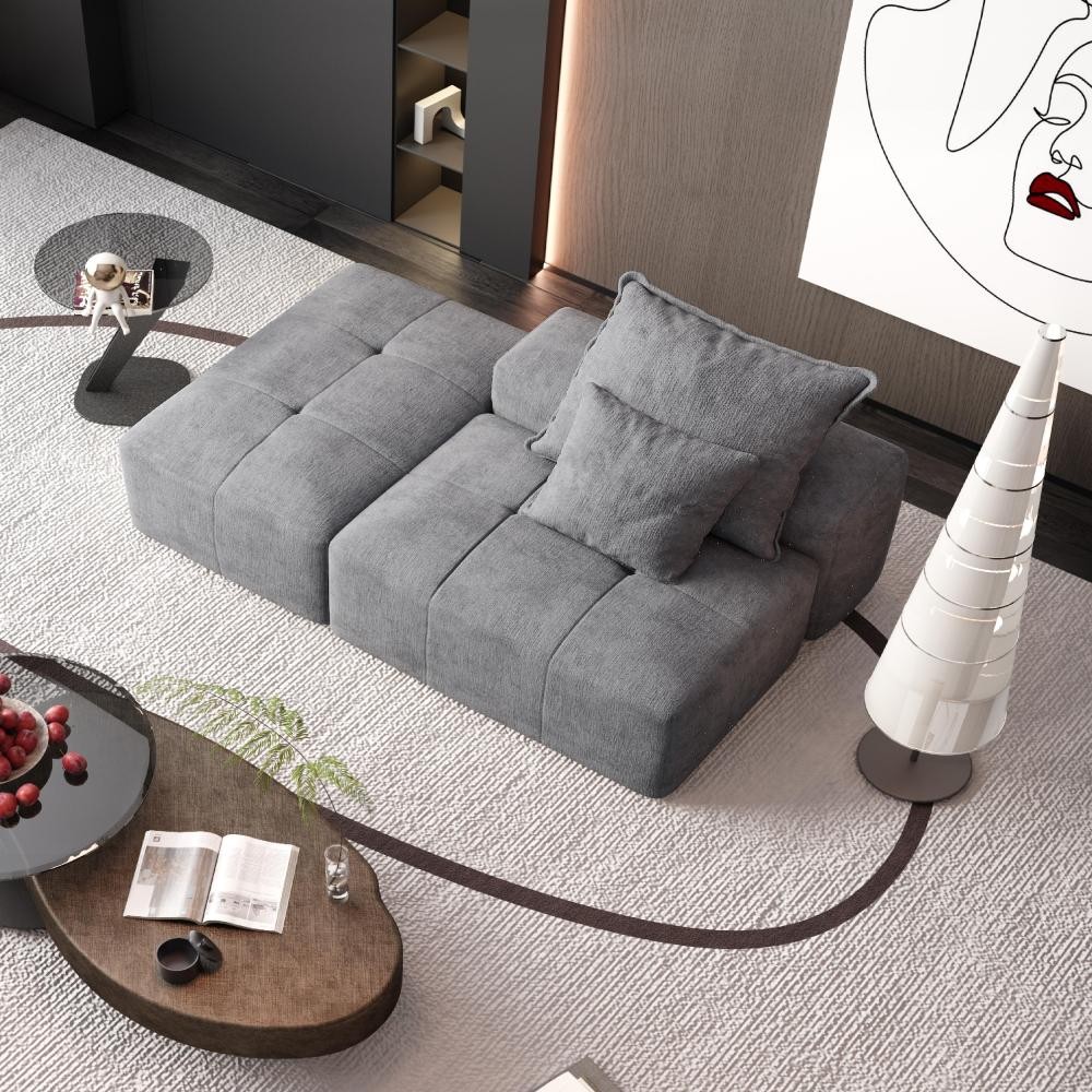Modular Sectional Sofa, Chenille Fabric, No Assembly Required