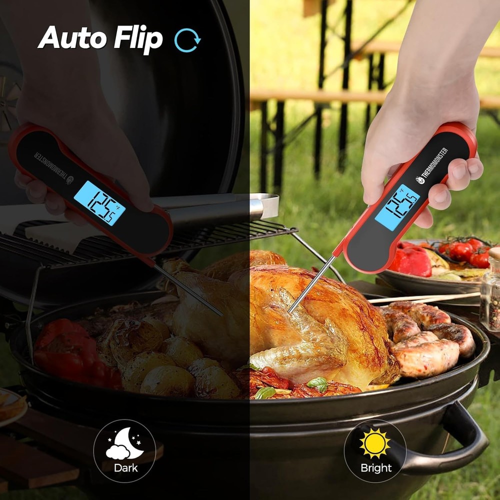 Digital Meat Thermometer - Instant Read, ±0.5℉ Precision, Red Cooking Tool