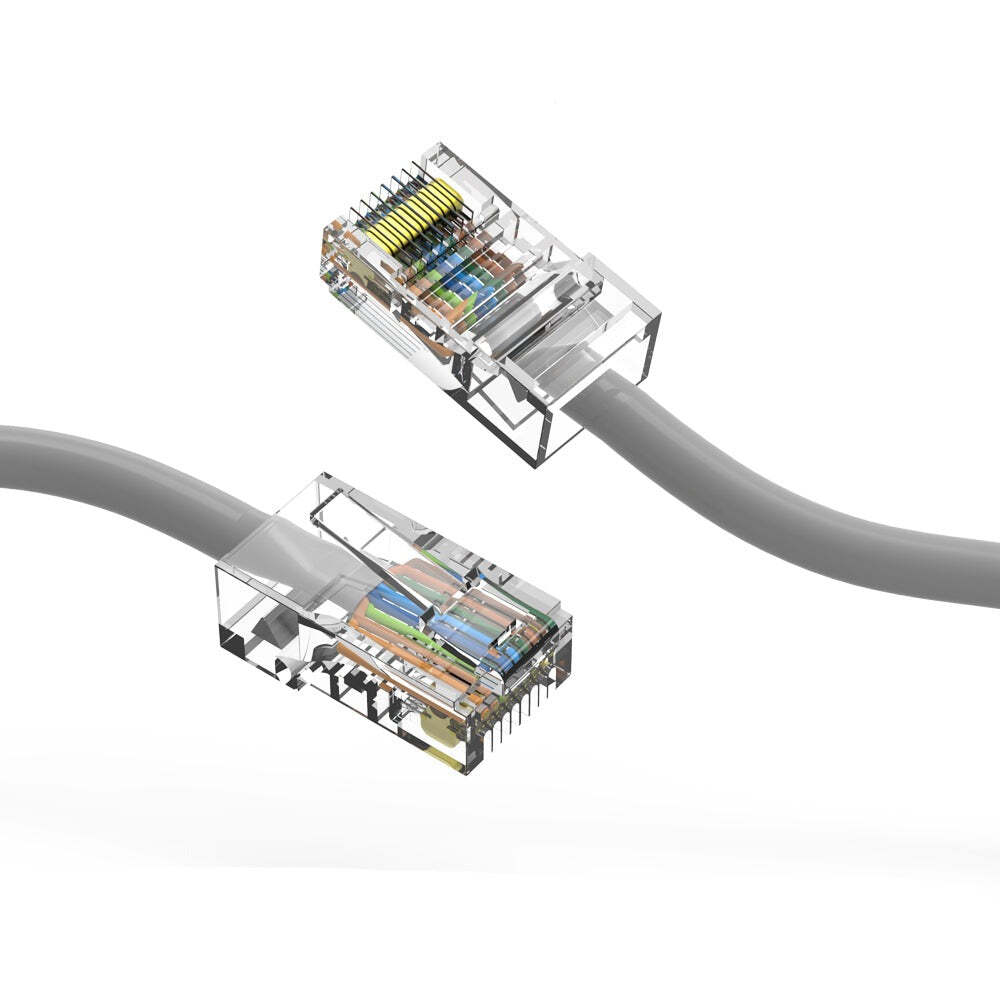 2Ft CAT5E UTP Ethernet Network Non Booted Cable Gray