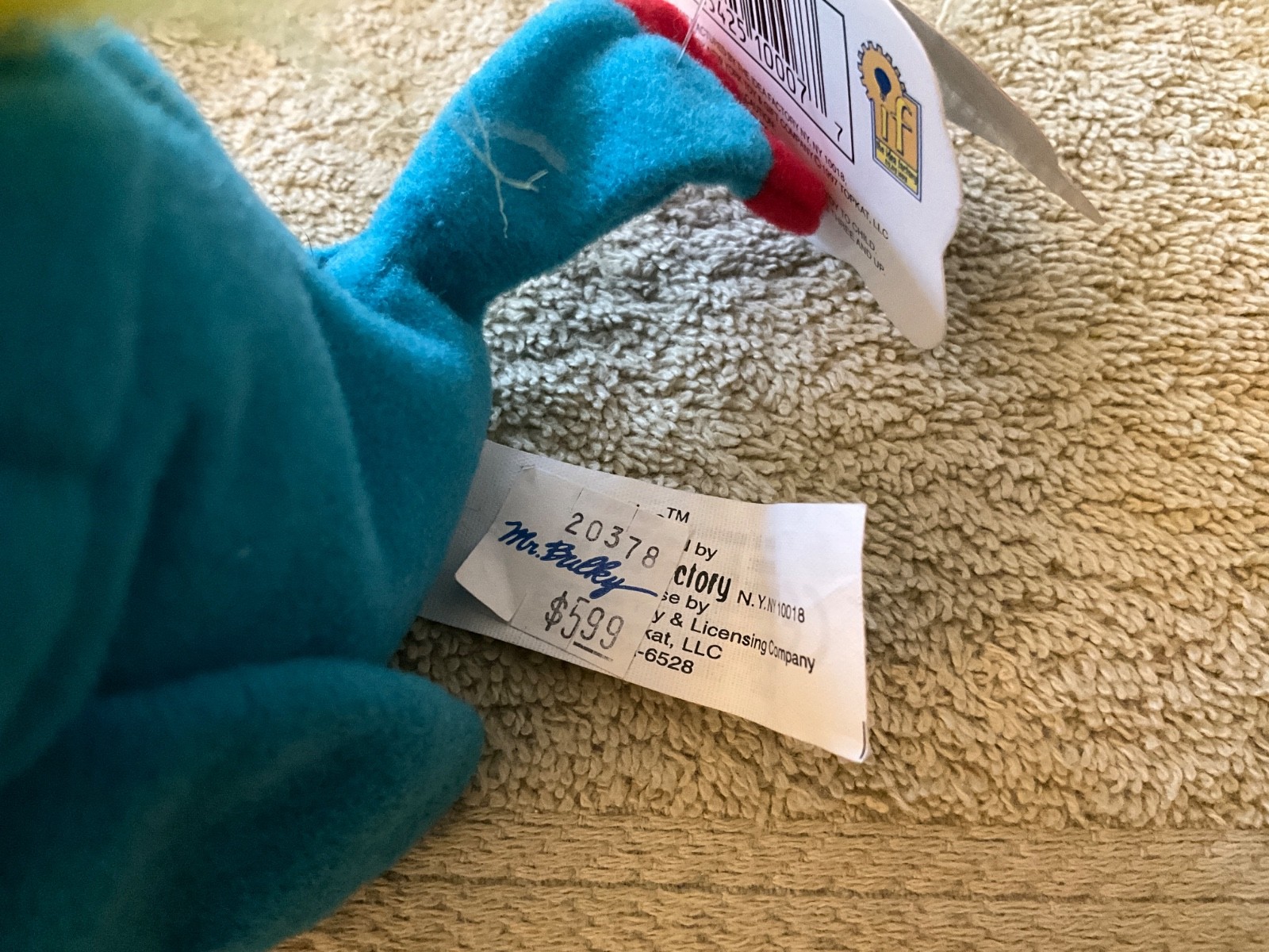 New Vintage 1997 Meanies Series 1 HURLEY THE TOUCAN Bean Bag Plush