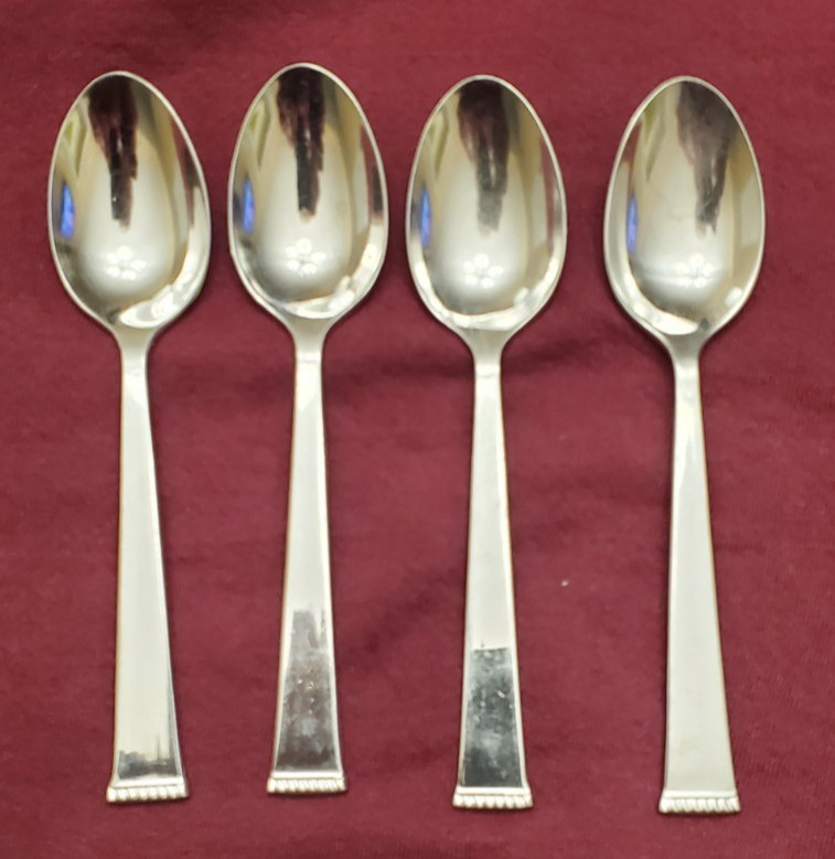 4-Reed & Barton CLASSIC BRAID Stainless 18/10 SILVERWARE TEASPOONS 6 5/8"