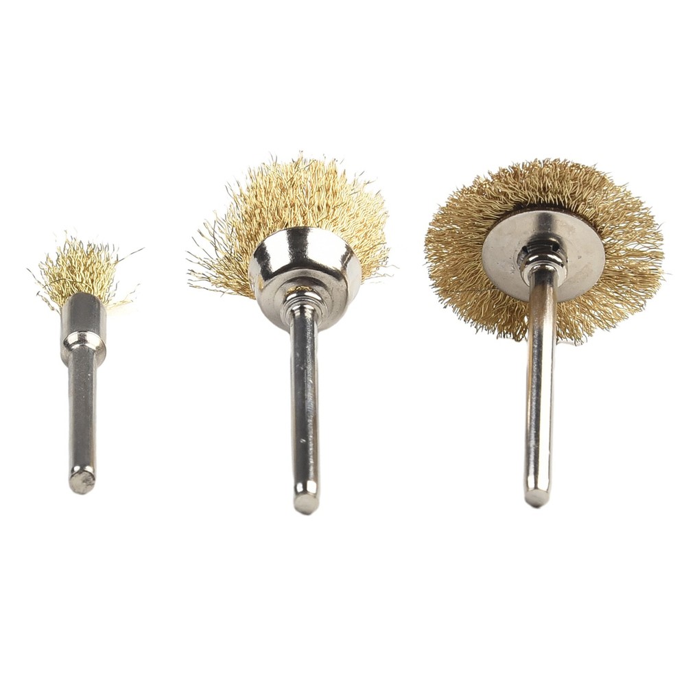 3PCS Rotary Drill Wire Wheel Cup Brush Drill Set Rust Paint Remover Tool 3 Type