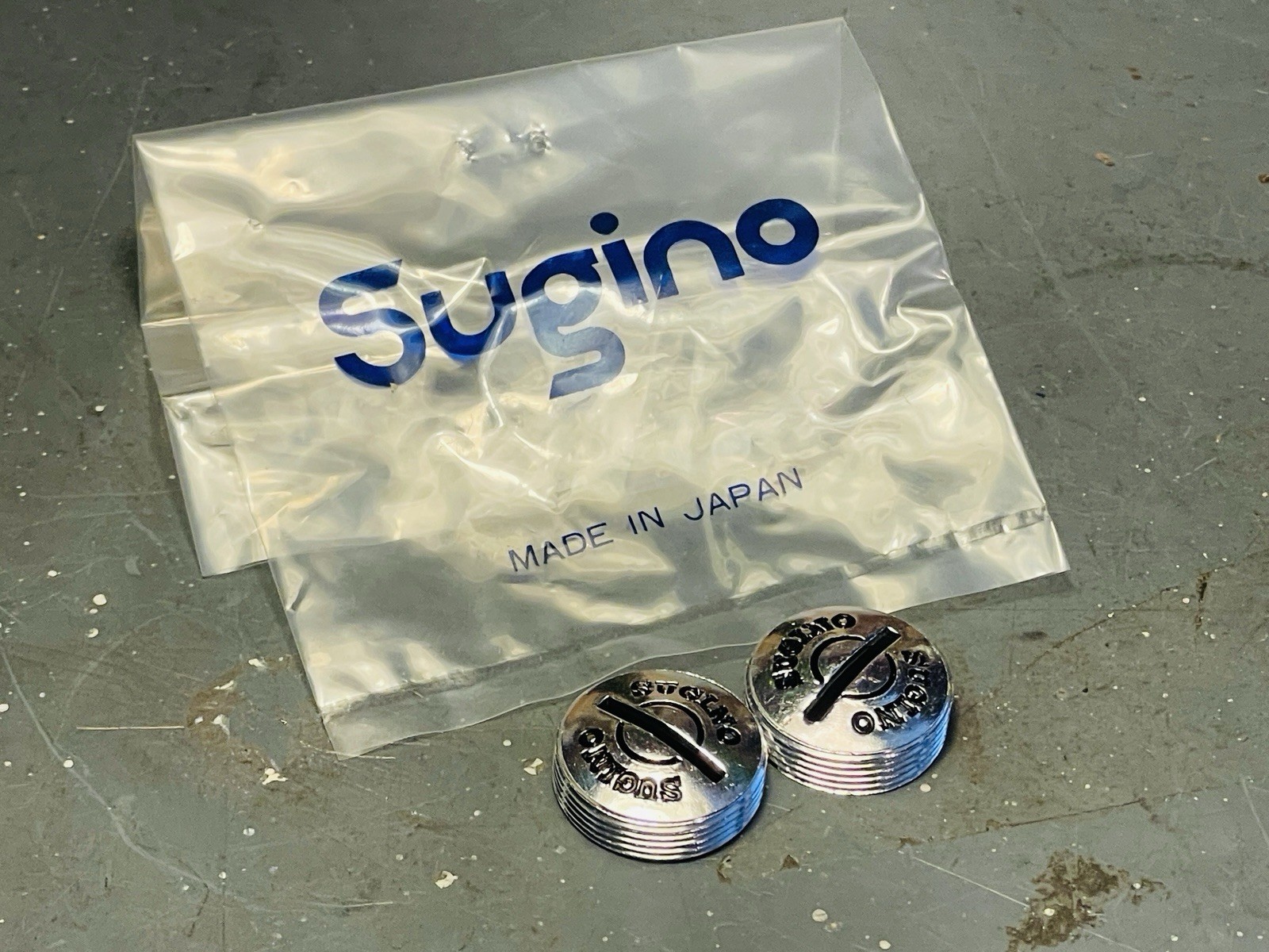 Vintage NOS RARE Old School Sugino Chrome Crank Arm Dust Caps IN PACKAGE