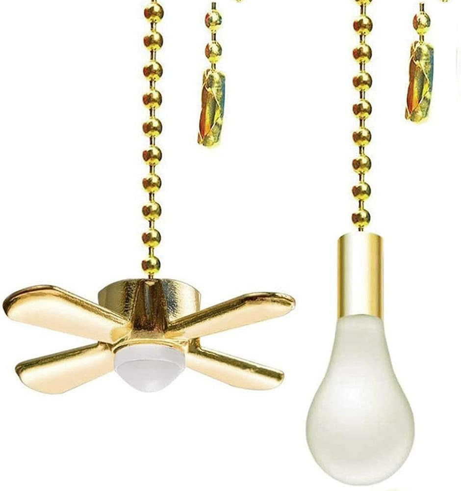 Ceiling Fan Pull Chain Ornaments Extension Chains with Decorative Light Bulb and