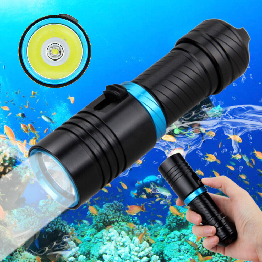 Diving Flashlight Scuba Dive Light Waterproof Underwater LED Torch Light Lamp