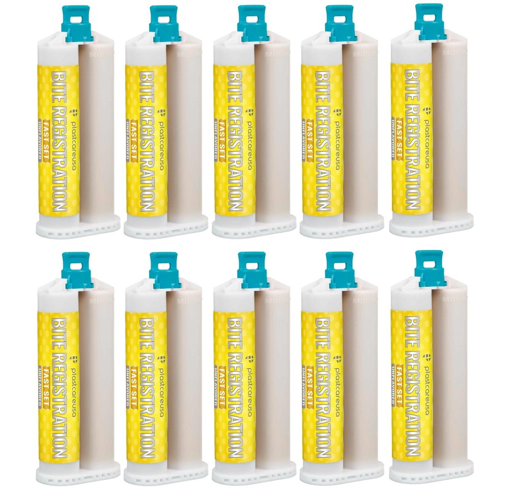 10 FAST Set Bite Registration Impression Material, Unflavored, 50ml Cartridges
