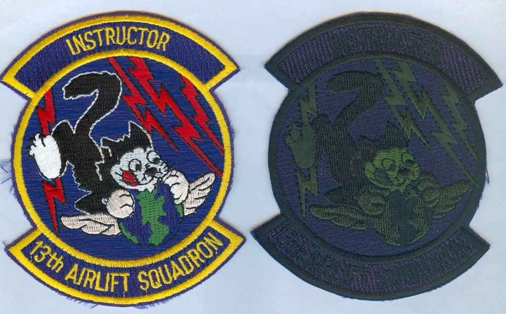 USAF / US Air Force 13th AIRLIFT SQUADRON - INSTRUCTOR (2 DIFFERENT) ... MINT