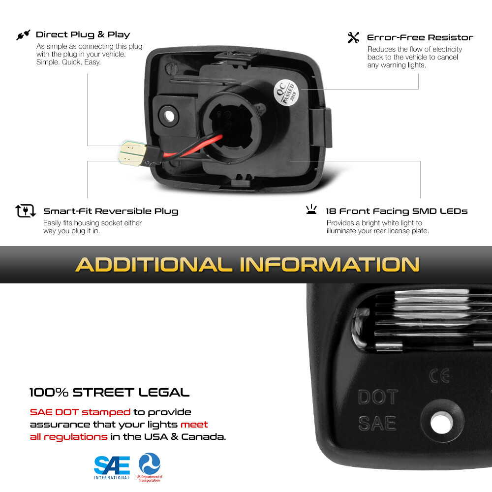 [EXCLUSIVE RED OLED TUBE] Full LED License Plate Light For 05-15 Tacoma/Tundra