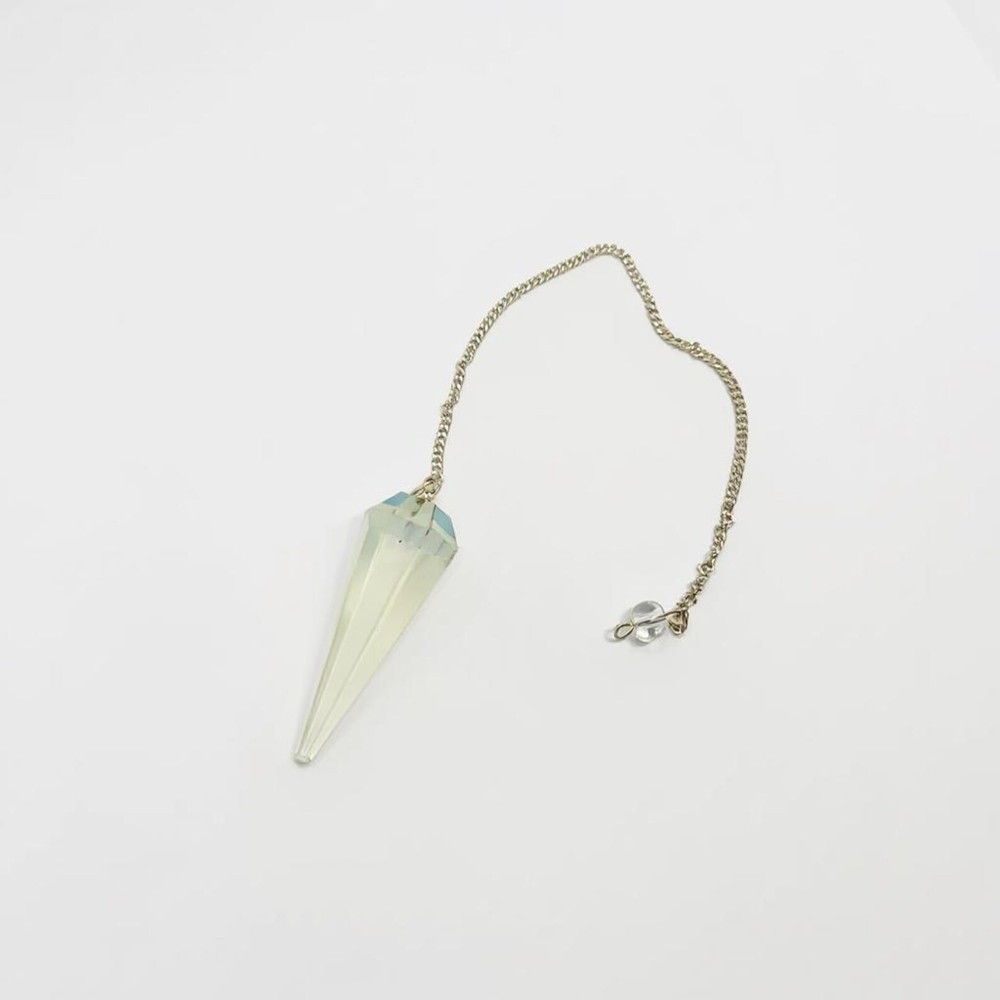High Quality Opalite Pendulum with Silver Chain | Cleansing Tool for Third Eye