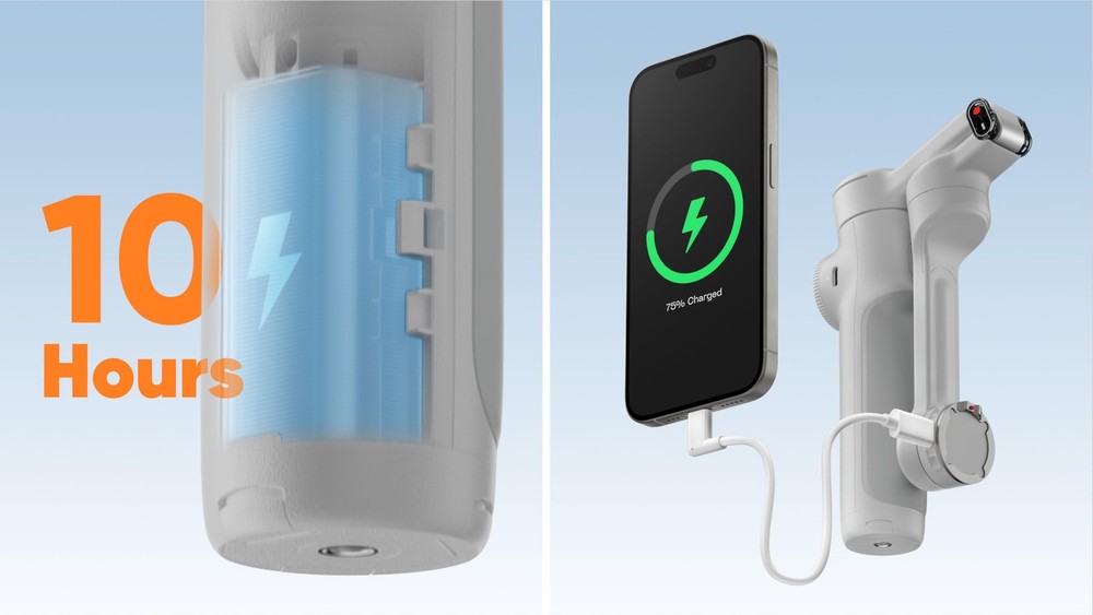 Flow 2 Pro 3-Axis AI-Powered Smartphone Gimbal Creator Bundle - Stone Gray