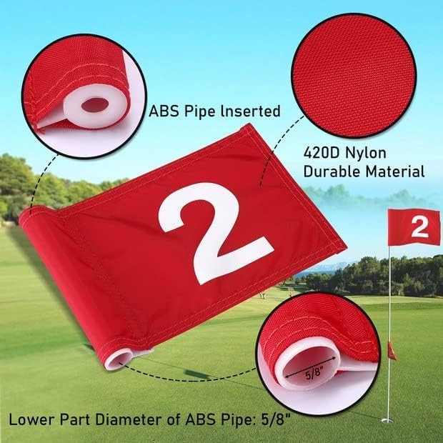 Durable Numbered Golf Flags - 4PCS 15x22cm Training Flags for Skill Improvement