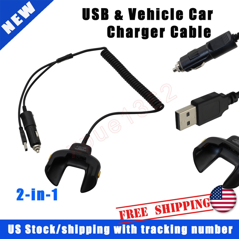 USB & Vehicle Charger Cable For Symbol TC75 Handheld Computer Barcode Scanner