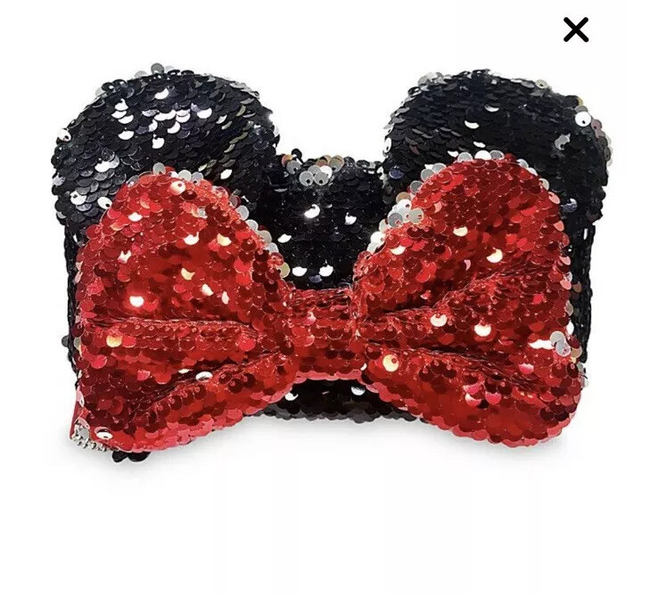 Disney Minnie Mouse Reversible Sequin Coin Purse, Cosmetic Bag, Pencil Case NWT