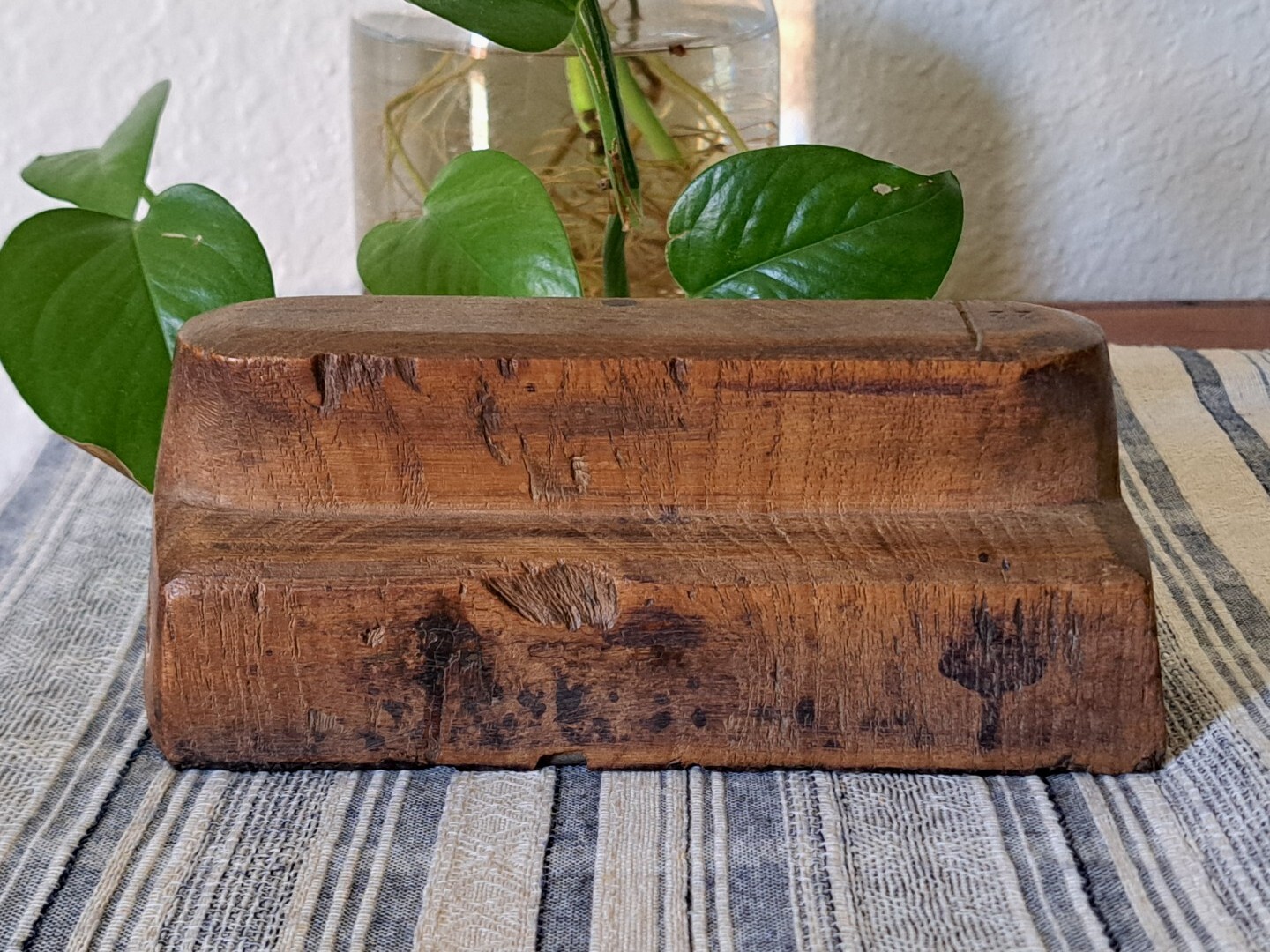 Antique Wood Stamp Printing Block Textile Wall Decorative Art Floral