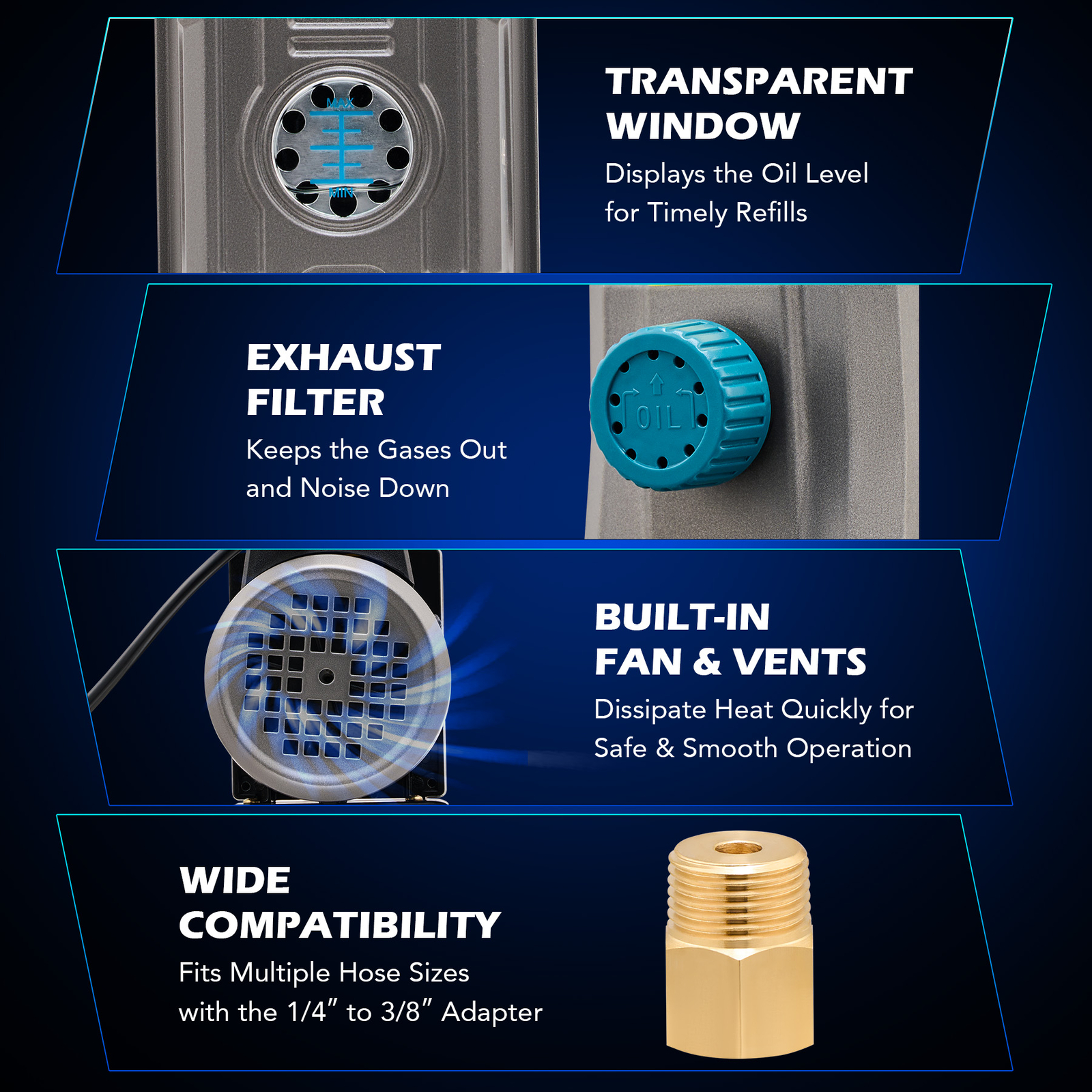 3.5cfm AC Vacuum Pump with Gauge Set for R12 R22 R134a R502 Recharge Evacuation