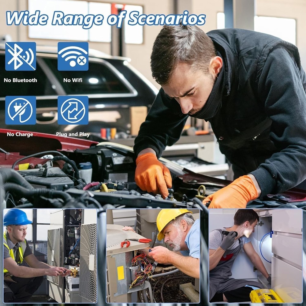 5M Endoscope Camera with Light, 1920P HD Borescope Camera for iOS and Android